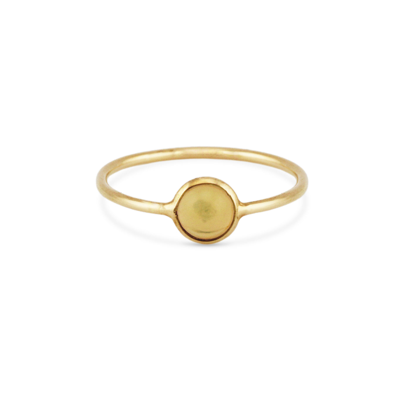 Gemstone Round Ring In 18K Yellow Gold