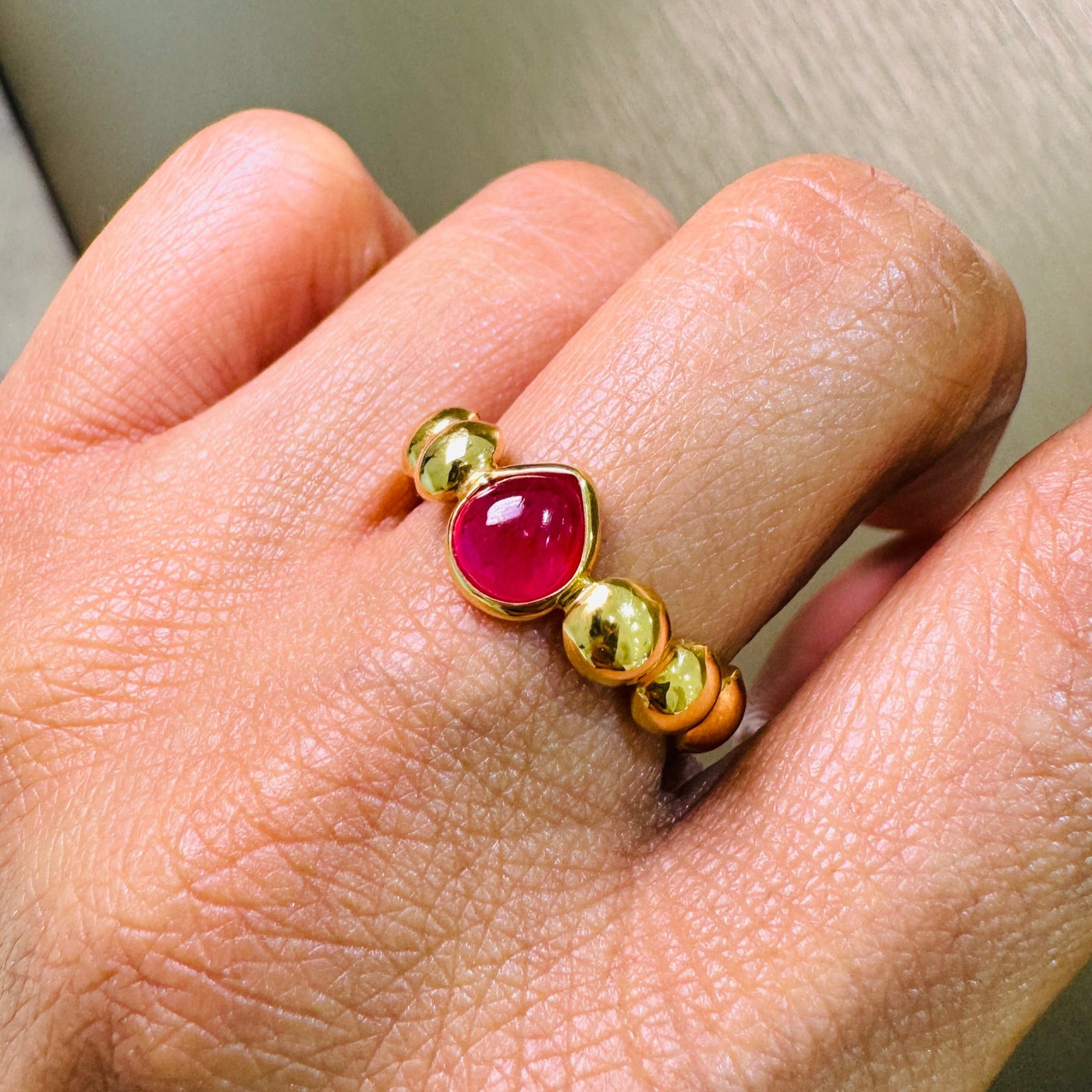 Ruby Round Ring In 18K Yellow Gold