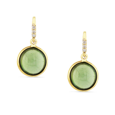 Gemstone & Diamond Earring In 18K Yellow Gold