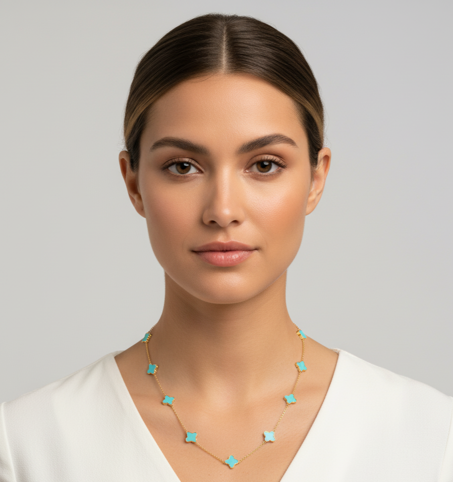 Fin Turquoise Necklace With 18K yellow Gold | Tresor Collection
