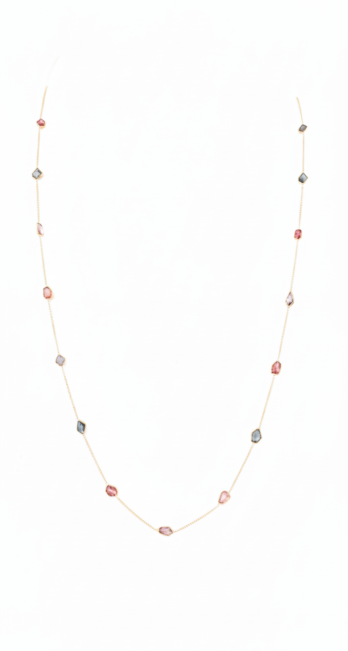 18K Yellow Gold Multicolor Tourmaline Necklace – Artisan Luxury Jewelry | Tresor
