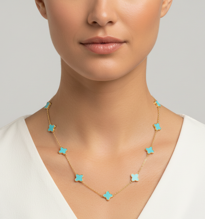 Fin Turquoise Necklace With 18K yellow Gold | Tresor Collection