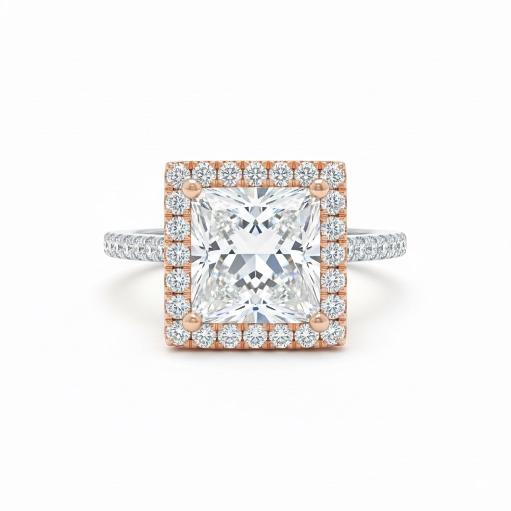18K Rose Gold Princess Cut Diamond Ring – Designer Fine Jewelry by Tresor Collection