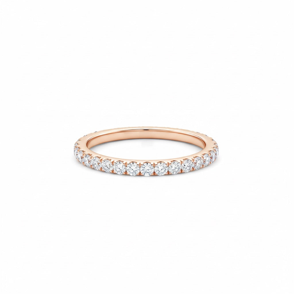 18K Rose Gold Half Eternity Diamond Ring – Designer Fine Jewelry by Tresor Collection