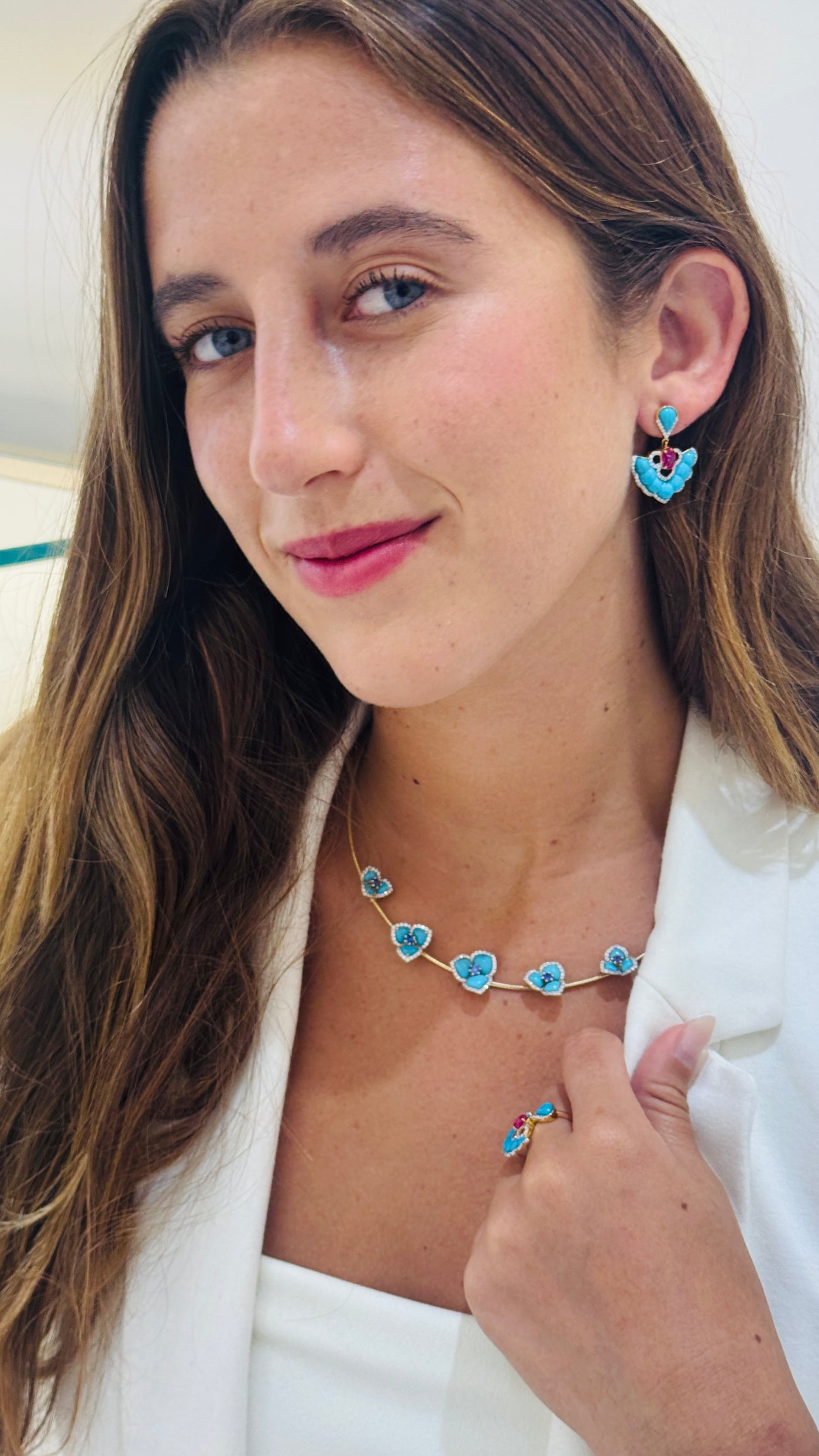 Gemstone & Diamond Earring In 18K Yellow Gold