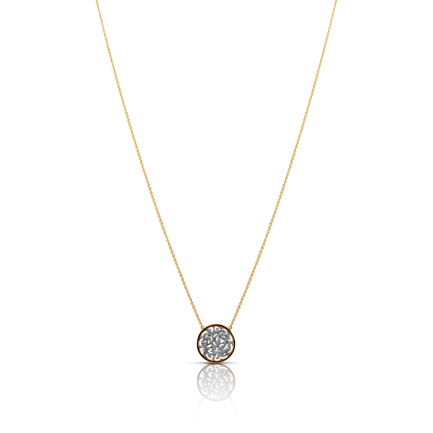 18K Gold Diamond Logo Pendant