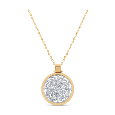 18K Gold Diamond Logo Pendant
