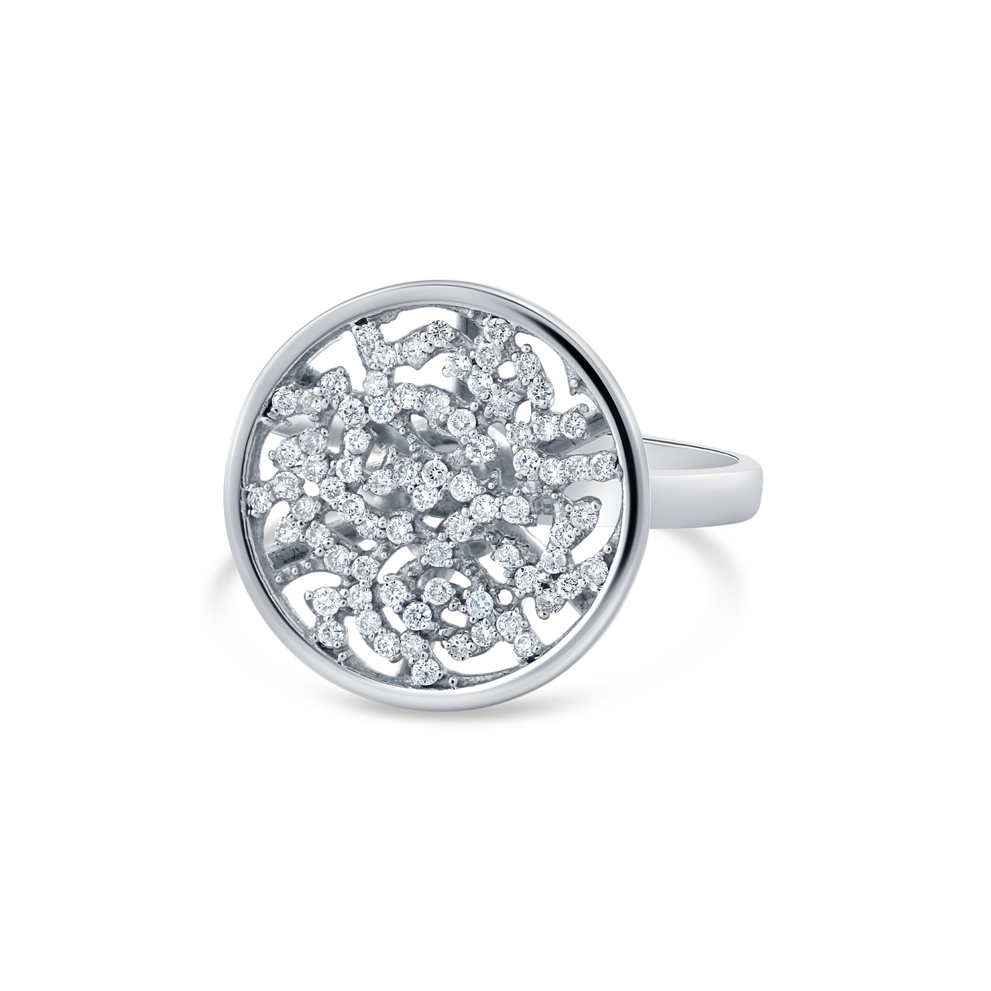 18K Gold 15mm Diamond Ring – Lente Collection