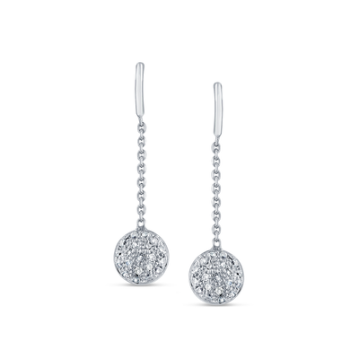 Lente Earring With Pave Diamond In 18K Gold