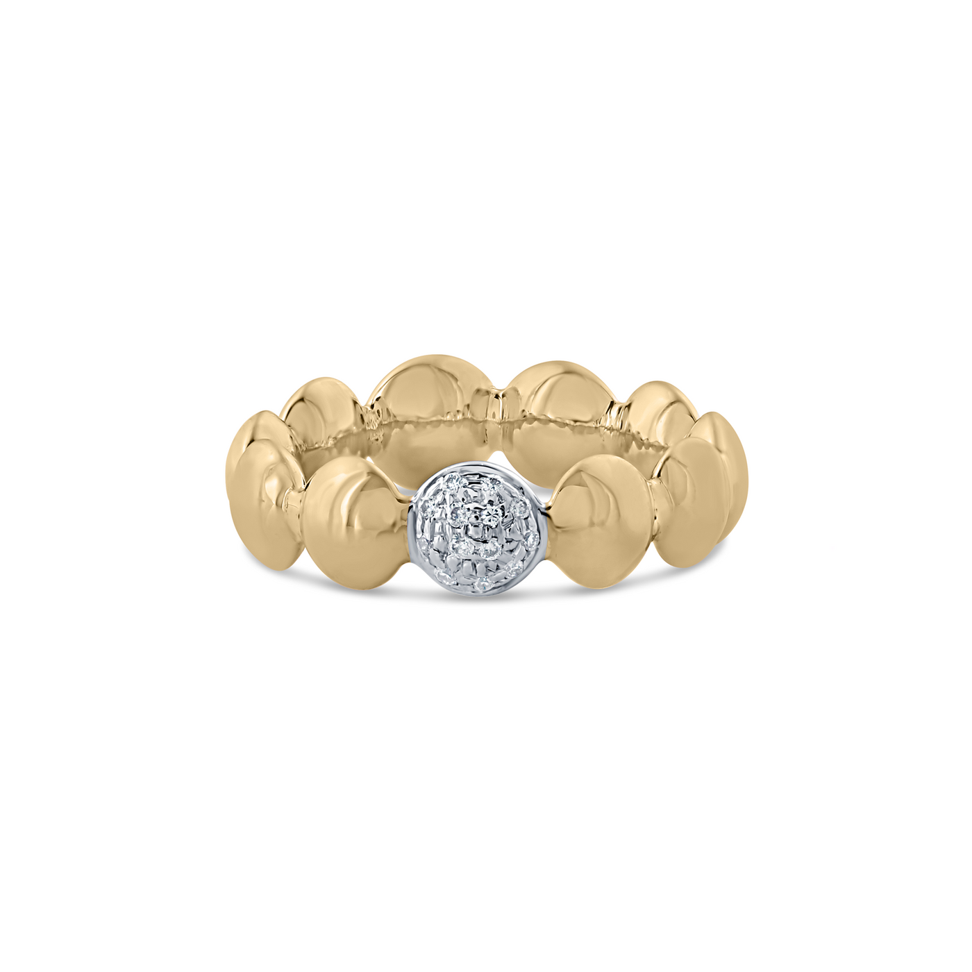 Lente Ring With Diamond Accent In 18K Gold