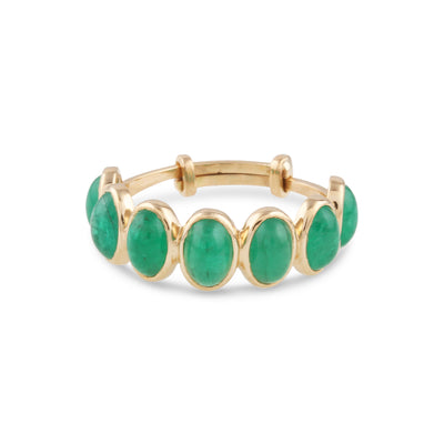 Gemstone Oval Ring In 18K Yellow Gold