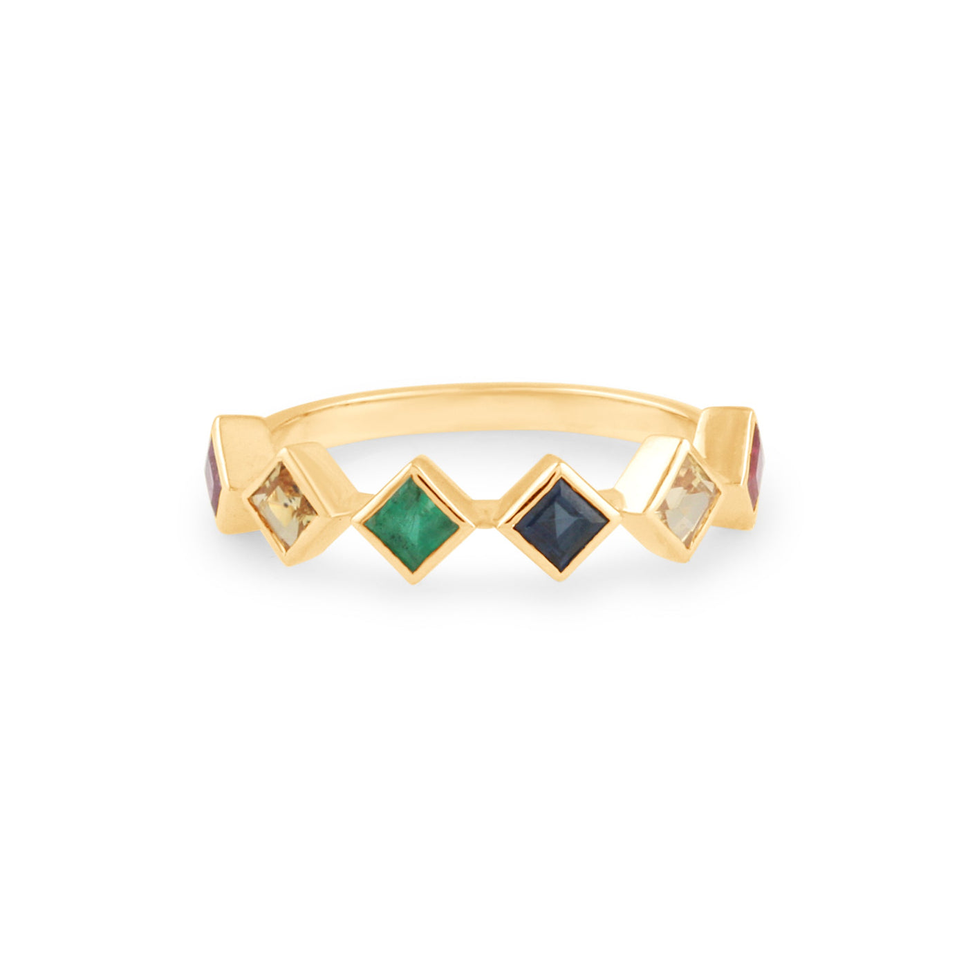 18K Gold Multicolor Stone Ring – handcrafted designer jewelry by Tresor Collection