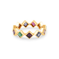 Gemstone Princess cut Ring In 18K Yellow Gold - Tresor Collection