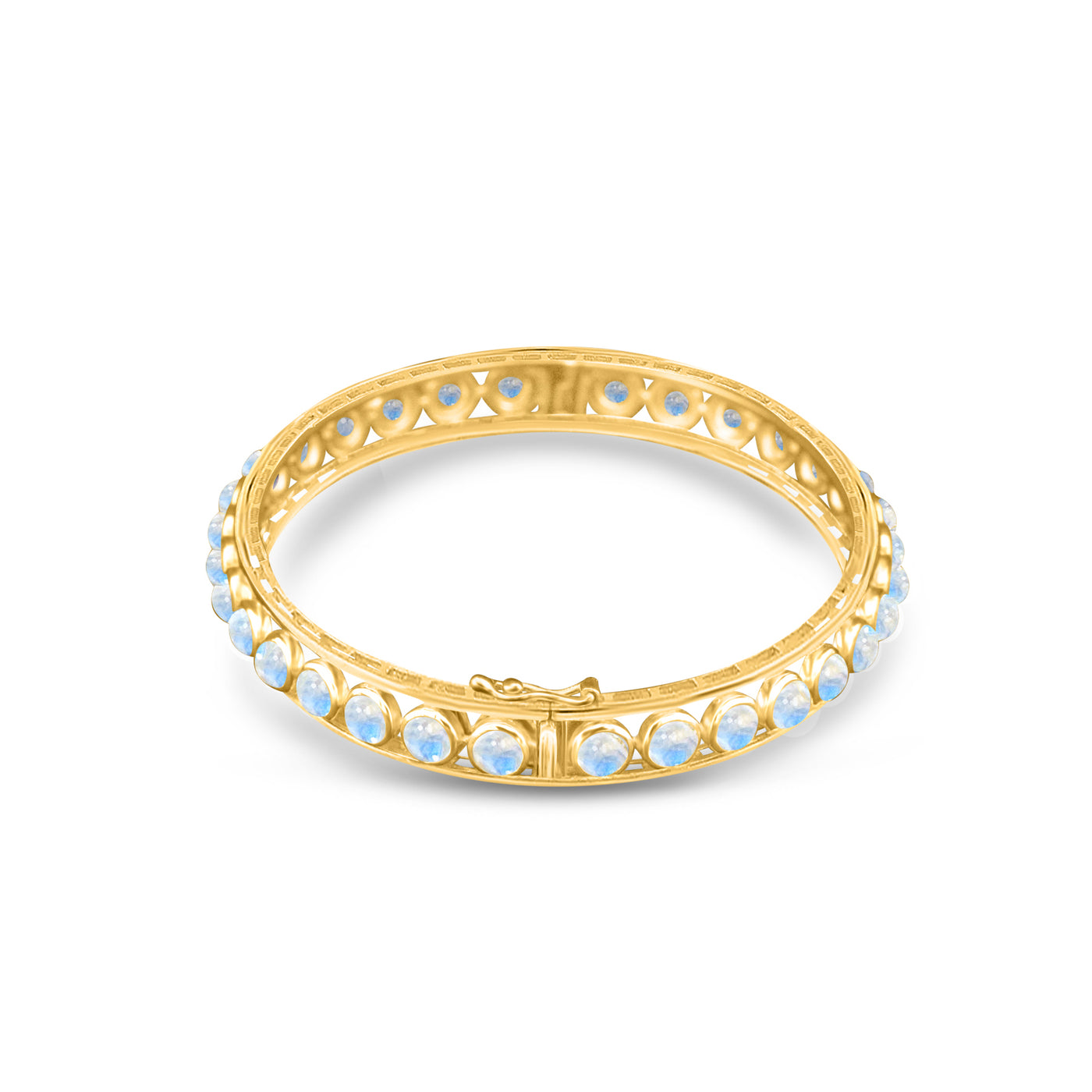 Gemstone Round Bangle In 18K Yellow Gold