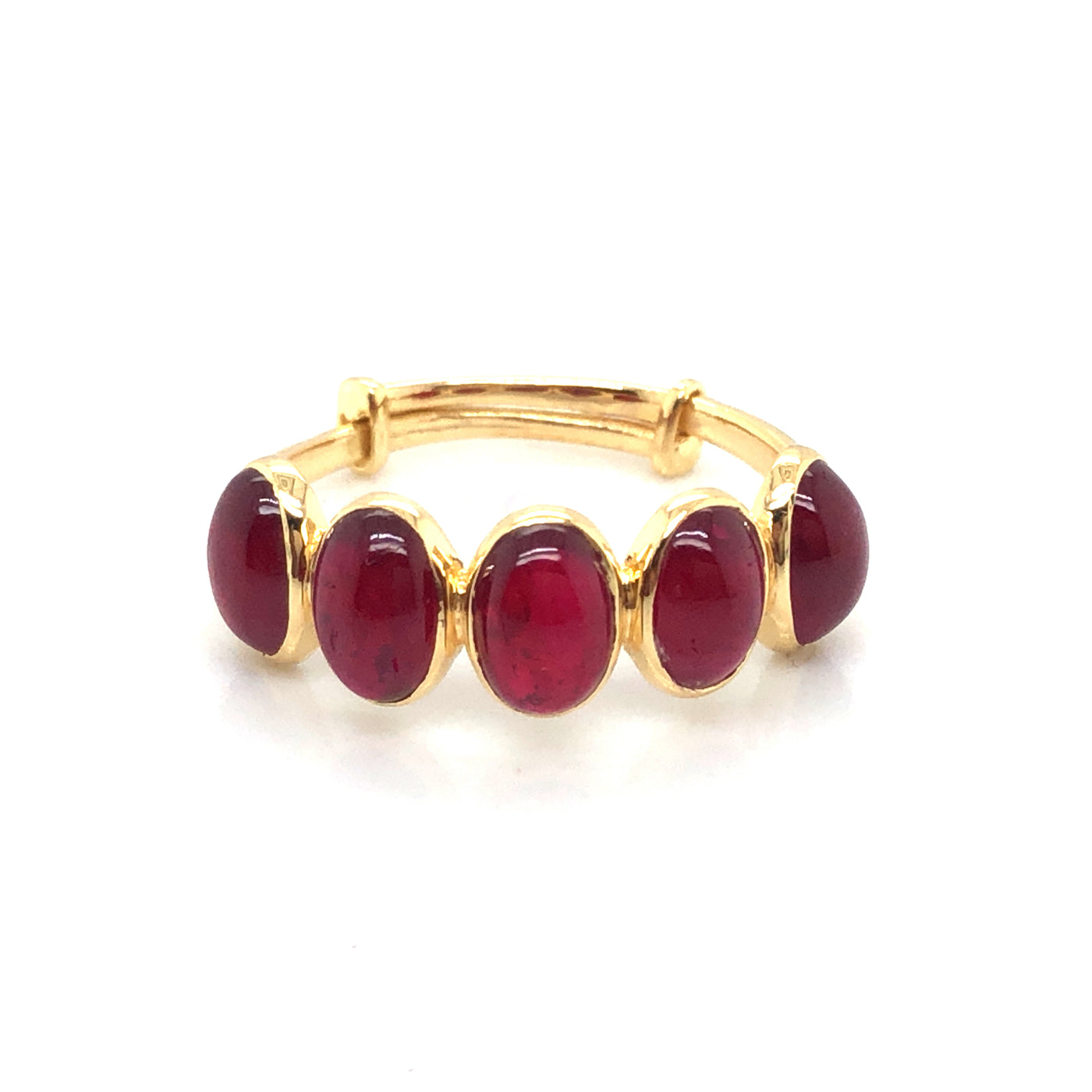 Ruby Oval Ring In 18K Yellow Gold