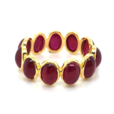Gemstone Oval Ring In 18K Yellow Gold