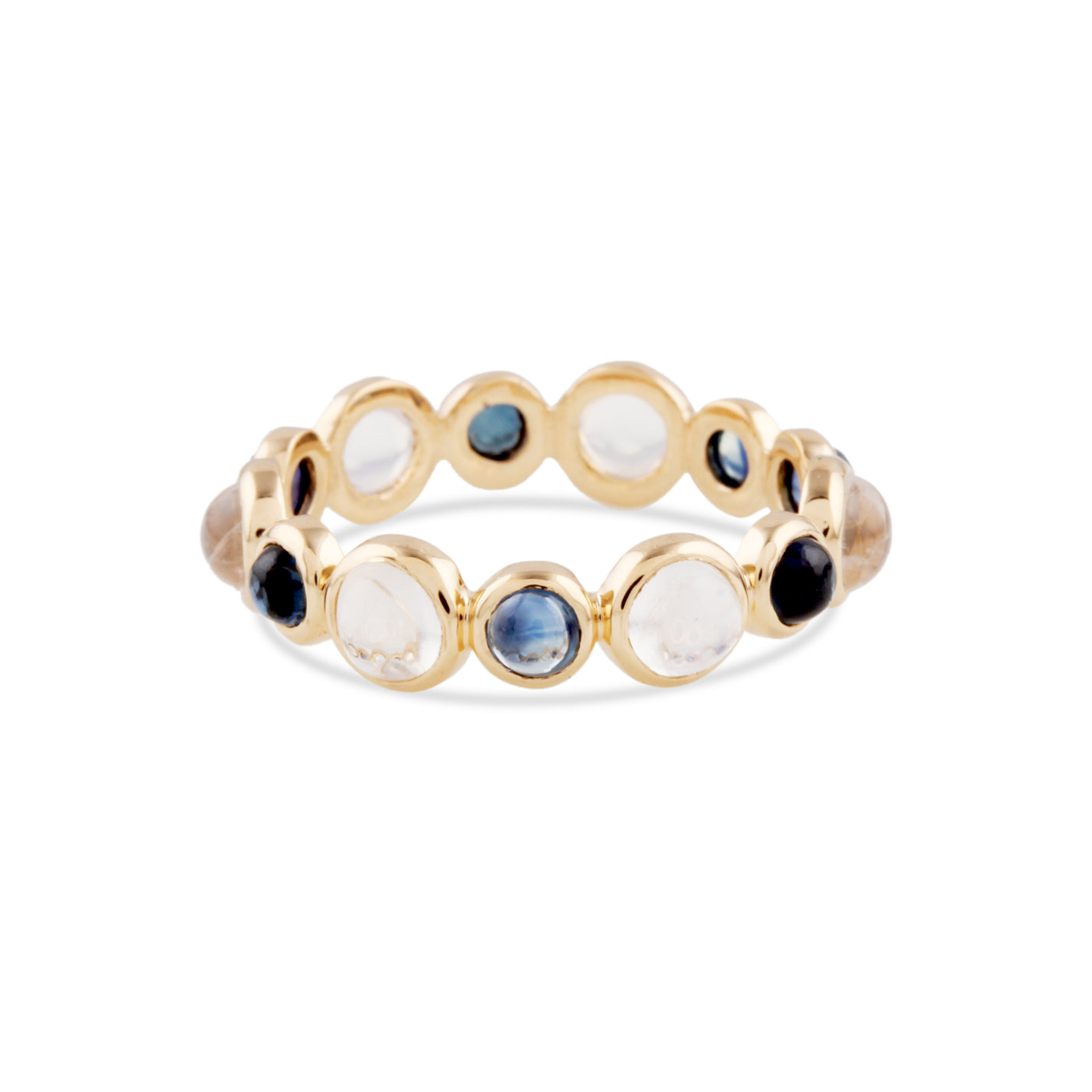 Gemstone Round Ring In 18K Yellow Gold