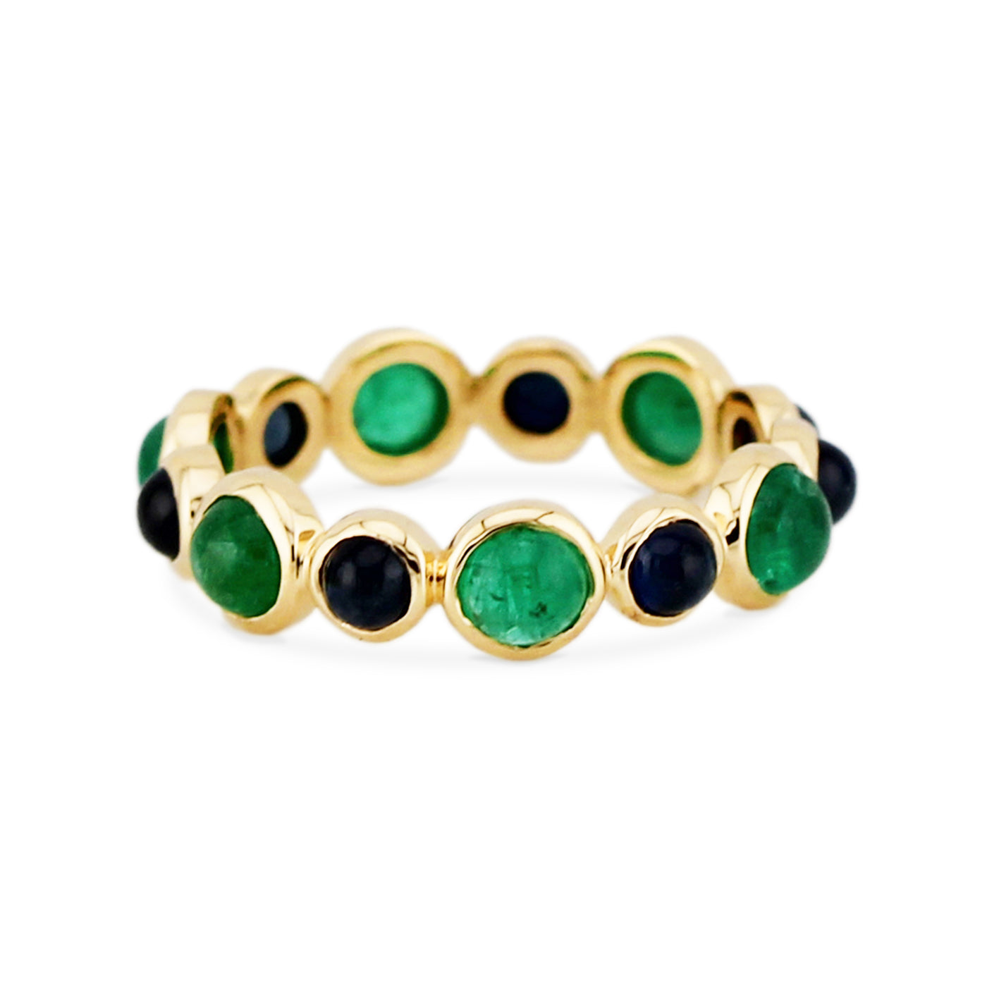 Gemstone Round Ring In 18K Yellow Gold