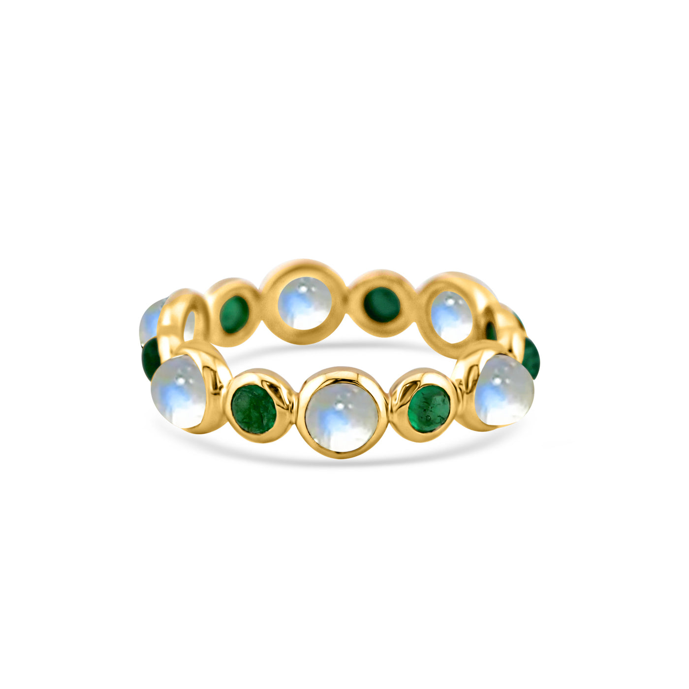 Gemstone Round Ring In 18K Yellow Gold