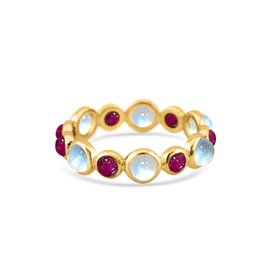 Gemstone Round Ring In 18K Yellow Gold