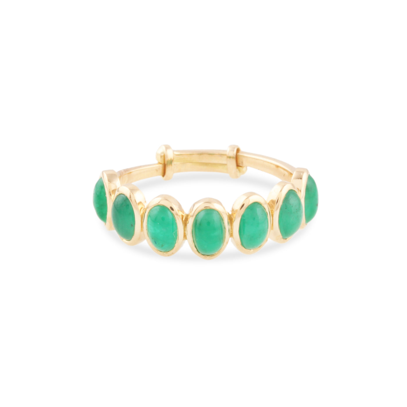 Gemstone Oval Ring In 18K Yellow Gold