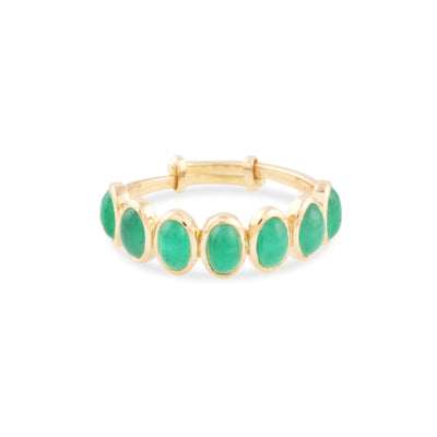 Gemstone Oval Ring In 18K Yellow Gold