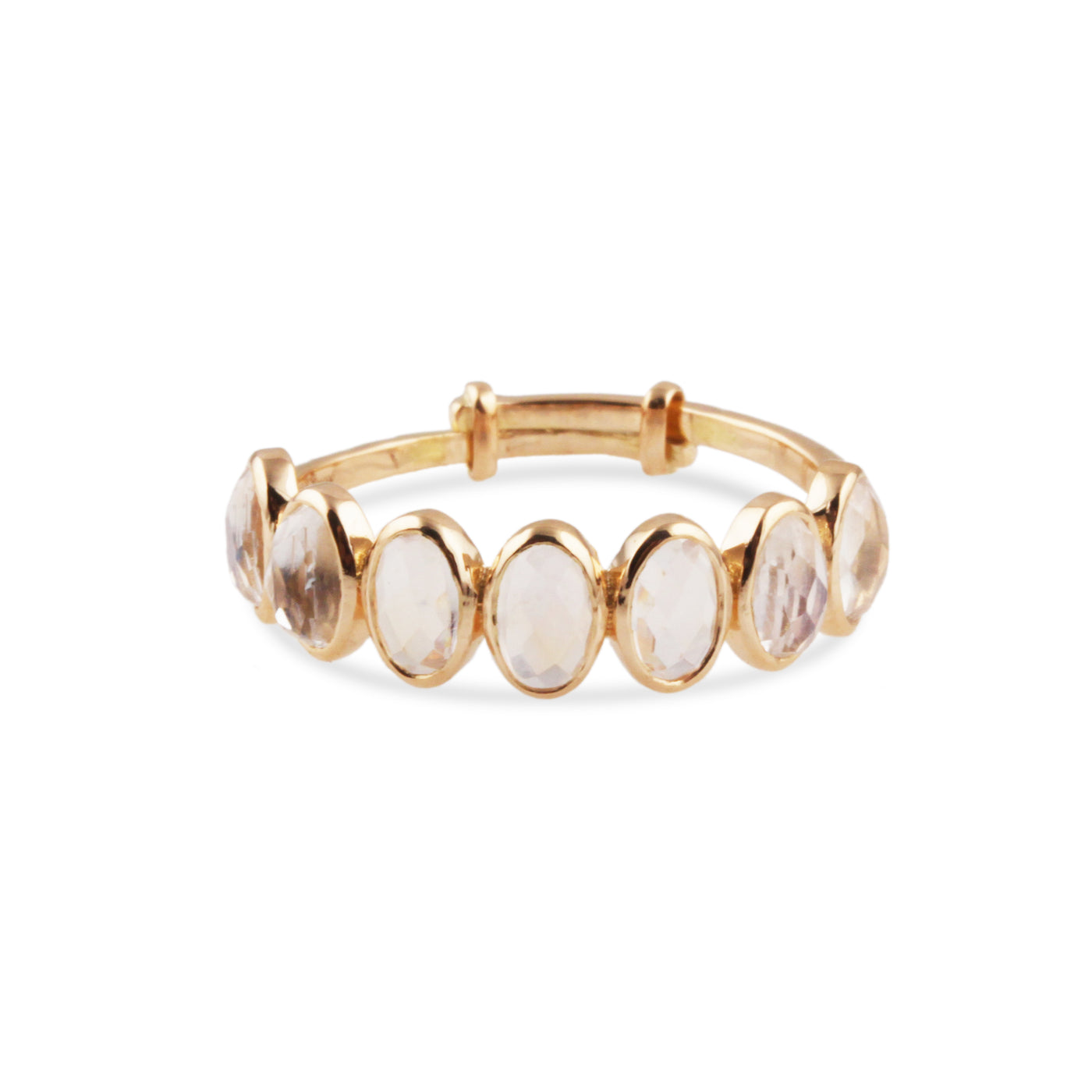 Gemstone Oval Ring In 18K Yellow Gold