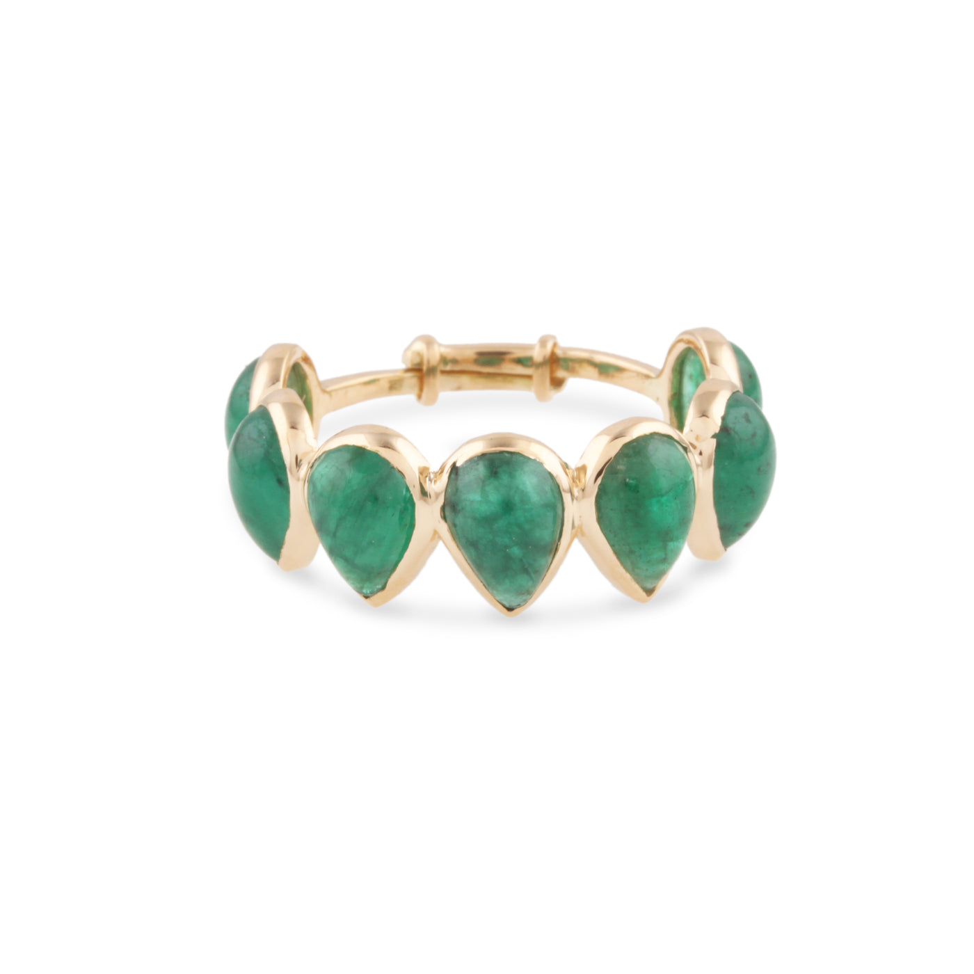 Emerald Pear Shape Ring In 18K Yellow Gold