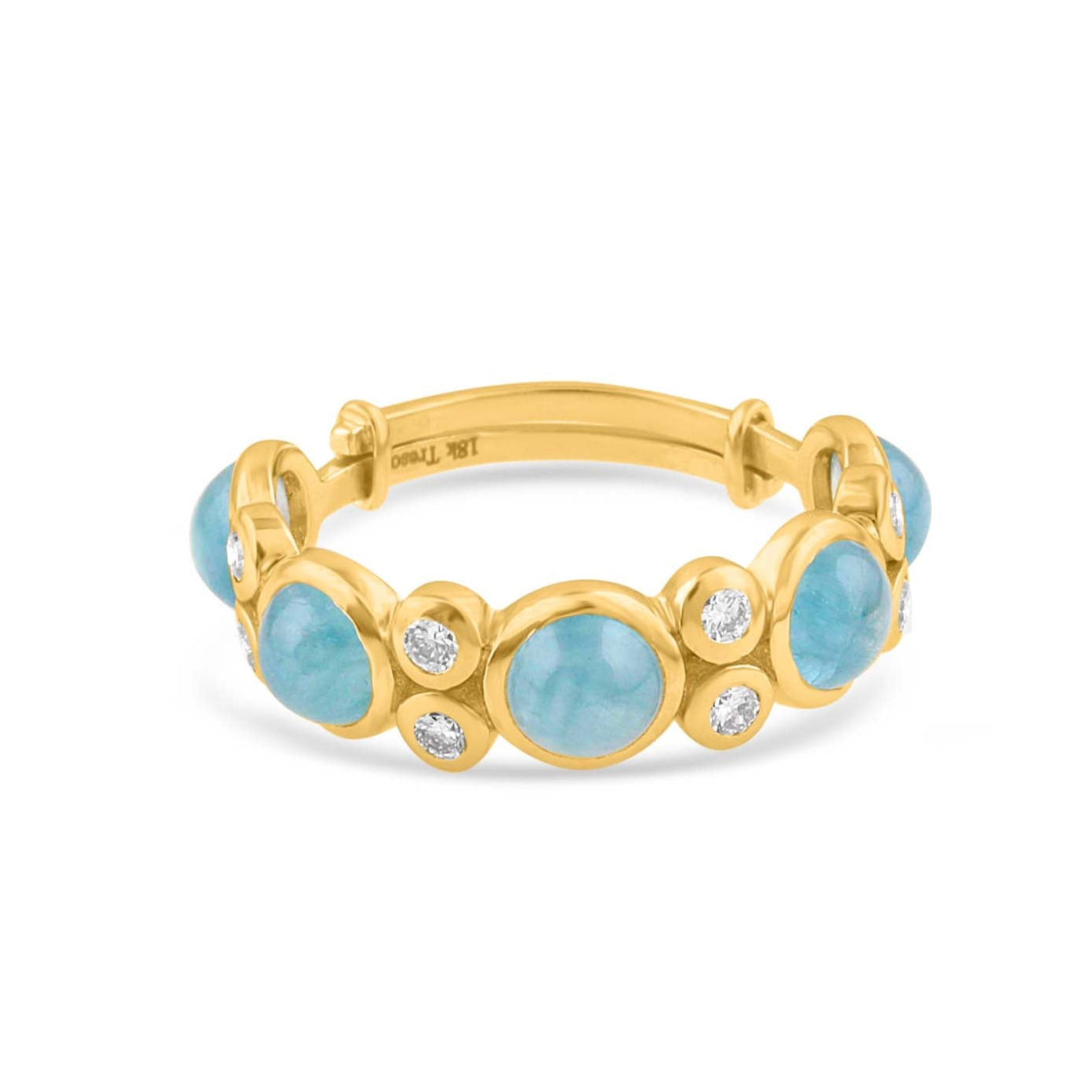 Aquamarine And Diamond Round Ring – Tresor Collection