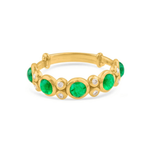 18K Gold Emerald & Diamond Mosaico Ring – Designer Fine Jewelry