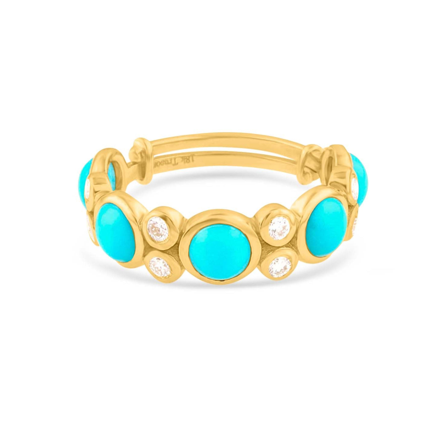 Turquoise And Diamond Round Ring – Tresor Collection