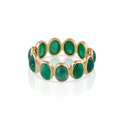 Gemstone Oval Ring In 18K Yellow Gold