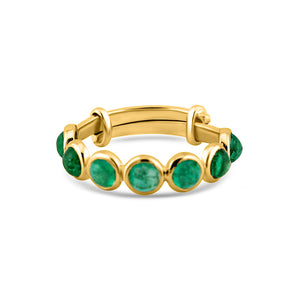 Gemstone Round Ring In 18K Yellow Gold - Tresor Collection