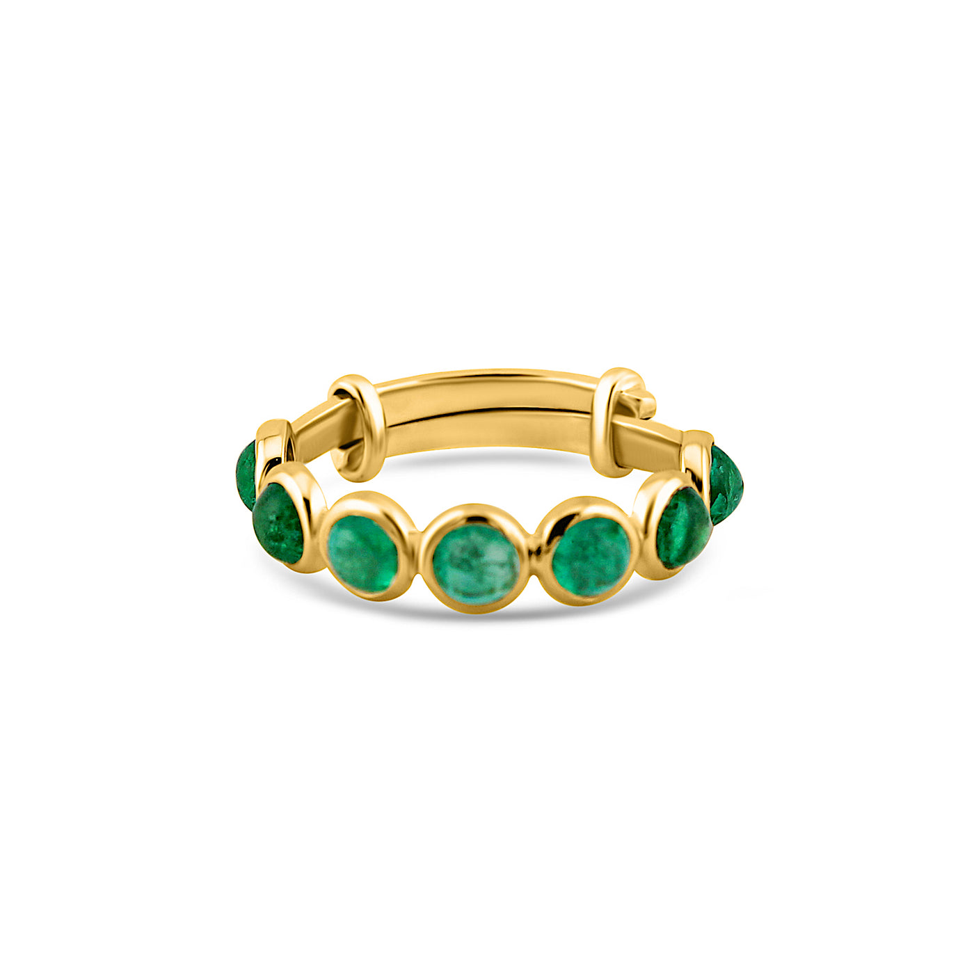 Gemstone Round Ring In 18K Yellow Gold