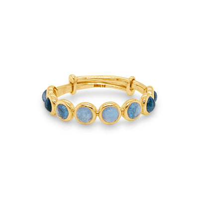 Gemstone Round Cabochon Ring In 18K Yellow Gold