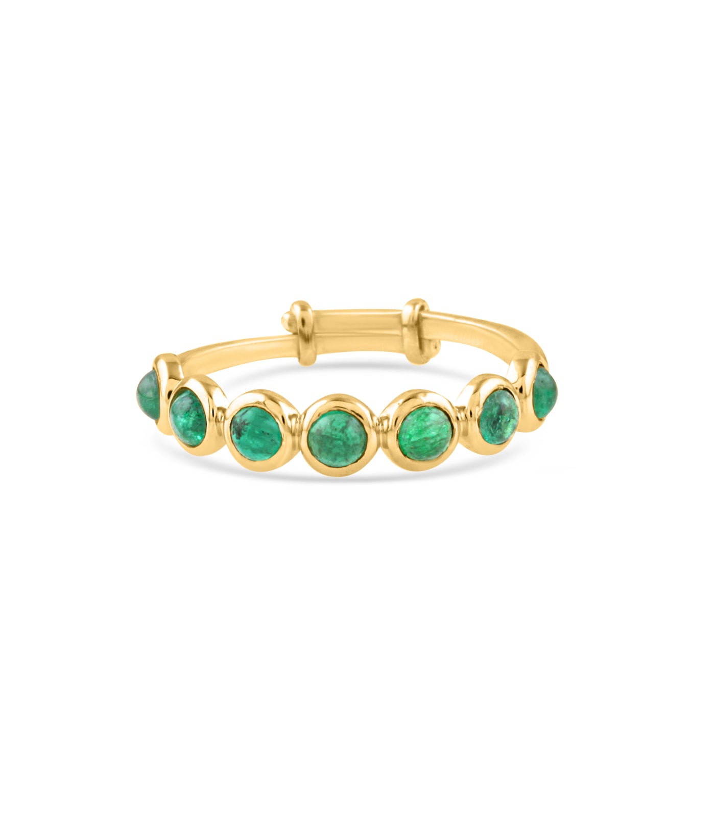 Gemstone Round Ring In 18K Yellow Gold