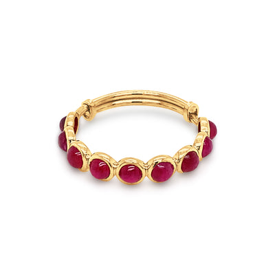 Gemstone Round Ring In 18K Yellow Gold