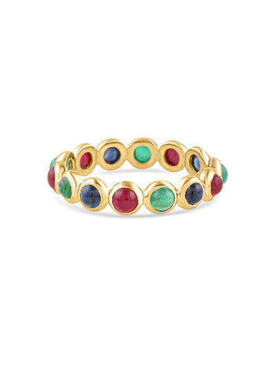 Gemstone Round Ring In 18K Yellow Gold