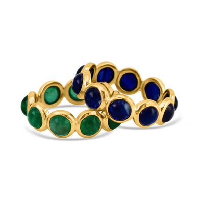 Gemstone Round Ring In 18K Yellow Gold - Tresor Collection