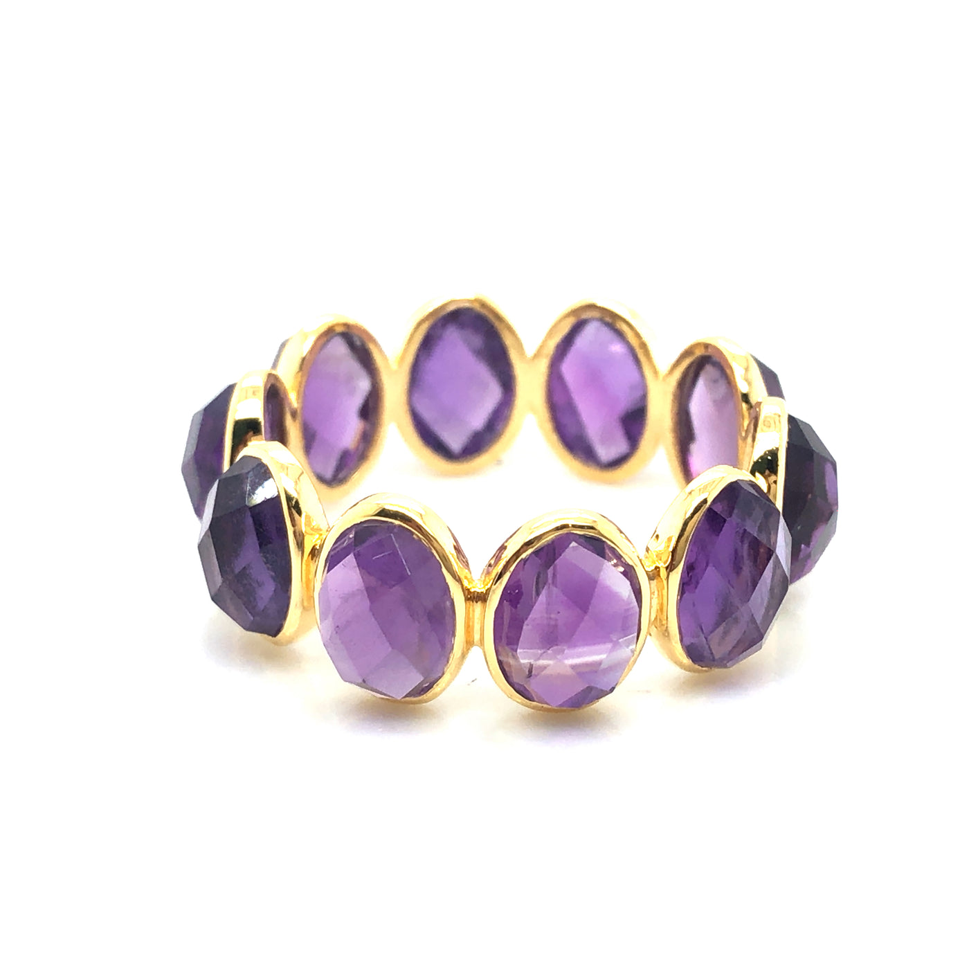 Amethyst Oval Ring In 18K Yellow Gold