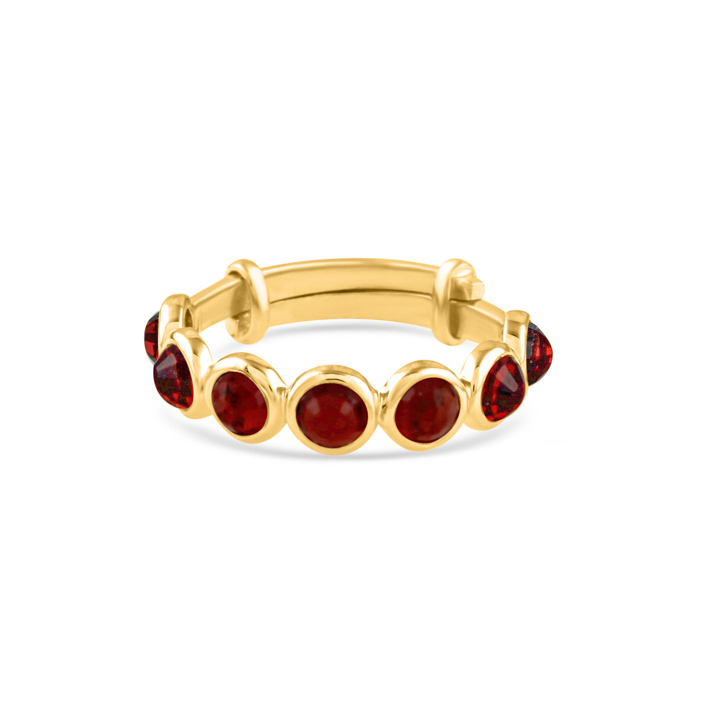 Gemstone Round Ring In 18K Yellow Gold