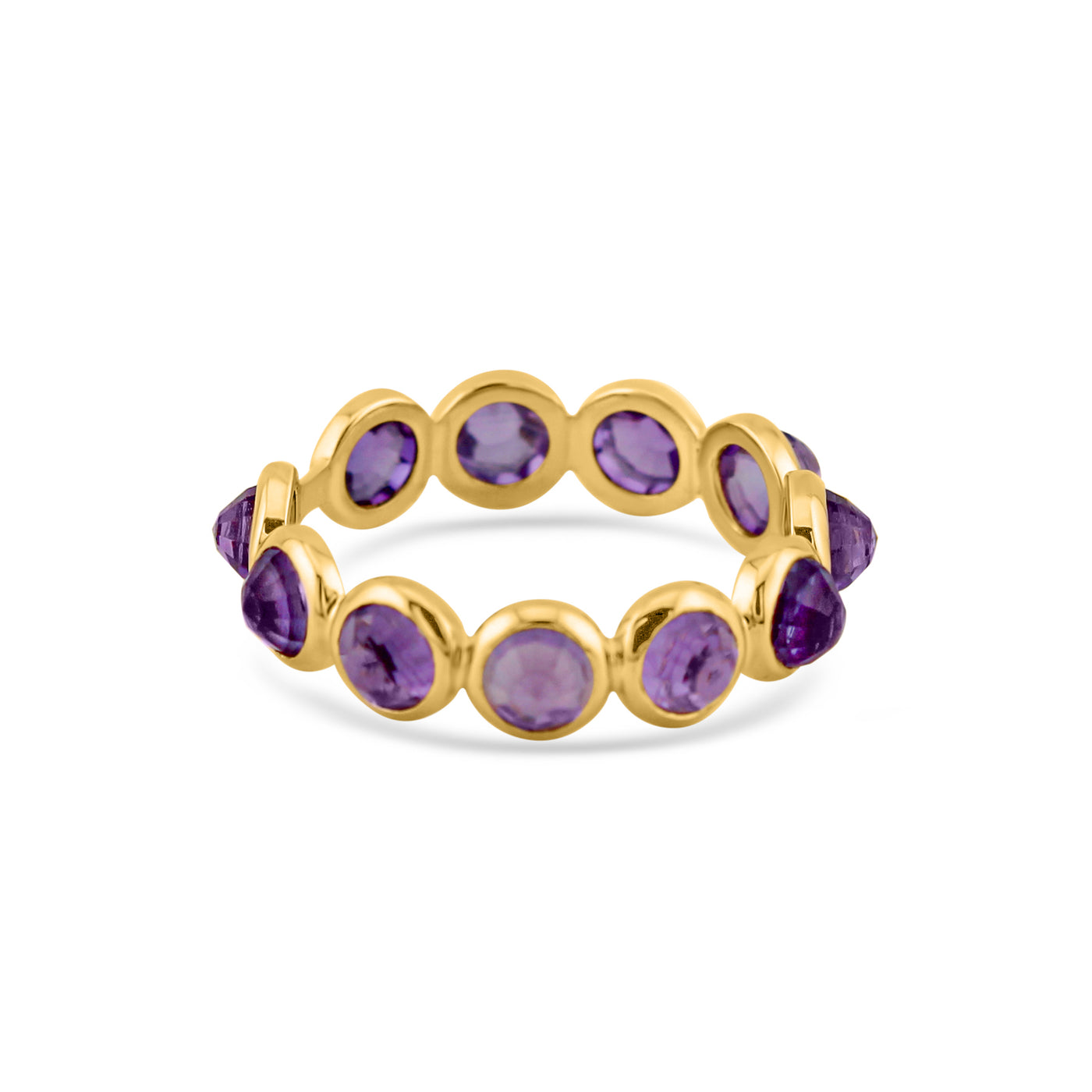 Gemstone Round Ring In 18K Yellow Gold