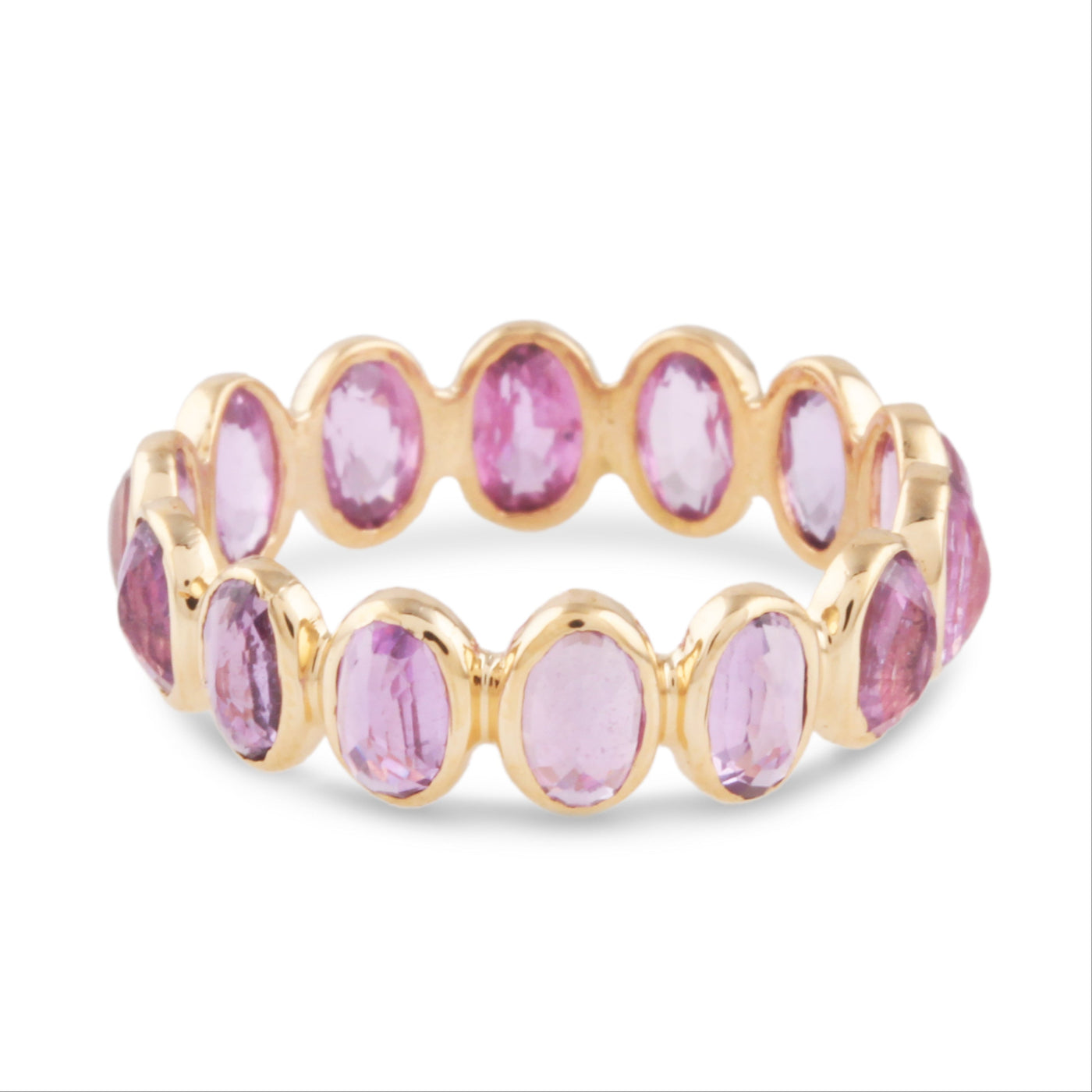 18K Gold Pink Sapphire Oval Eternity Ring – Mosaico Collection