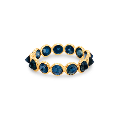 Blue Sapphire Round Ring In 18K Yellow Gold, Blue Sapphire, Blue Sapphire Ring, Gold, Ring