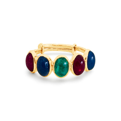 Gemstone Oval Ring In 18K Yellow  Gold