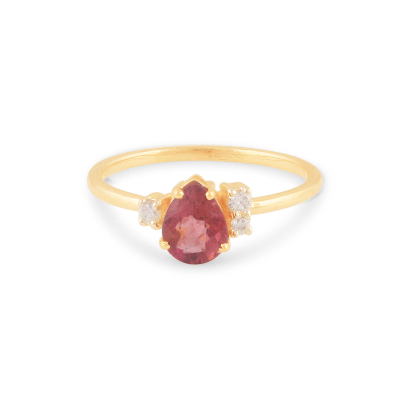 18K Gold ruby & diamond pear shape ring – Tresor Organica Collection