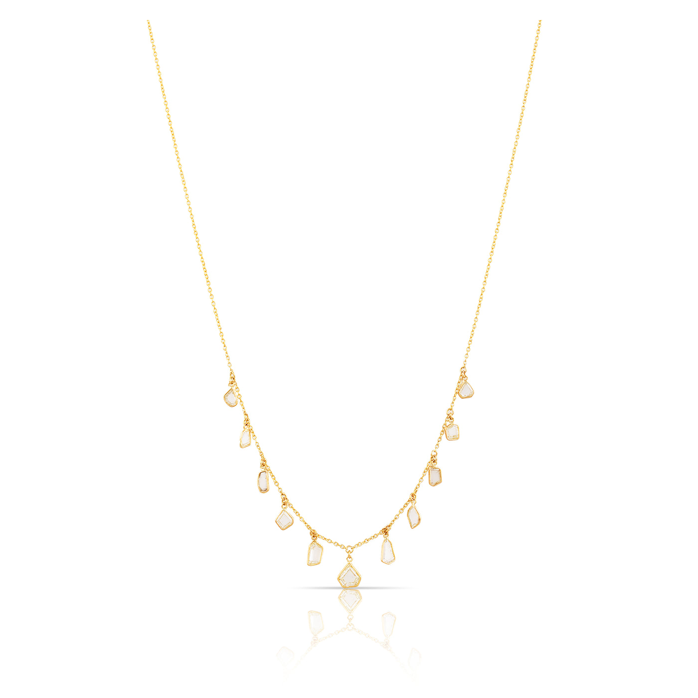 Diamond Slices Necklace In 18K Yellow Gold