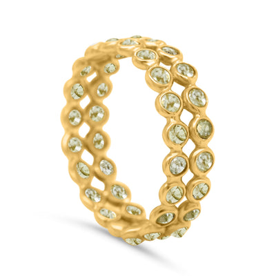 18K gold diamond ring – classic round cut luxury jewelry 18K yellow gold diamond stacking band ring flatlay – handcrafted designer ring by Tresor Collection