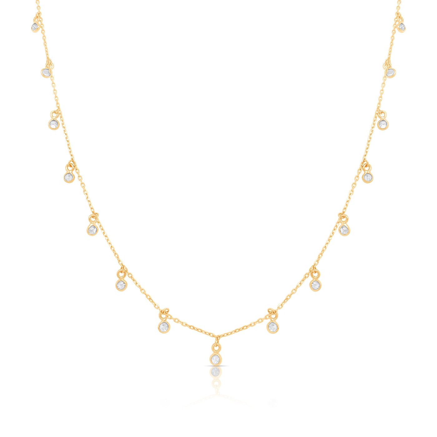 Organic Champagne Diamond Dangle Necklace In 18K Gold