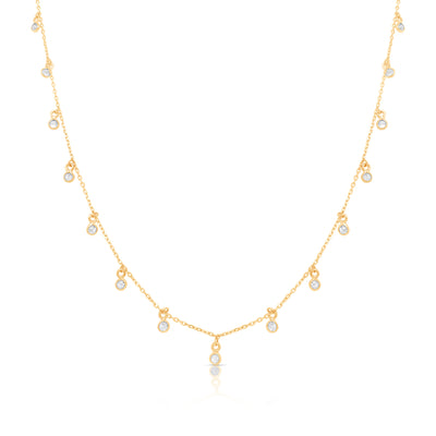 Organic Champagne Diamond Dangle Necklace In 18K Gold